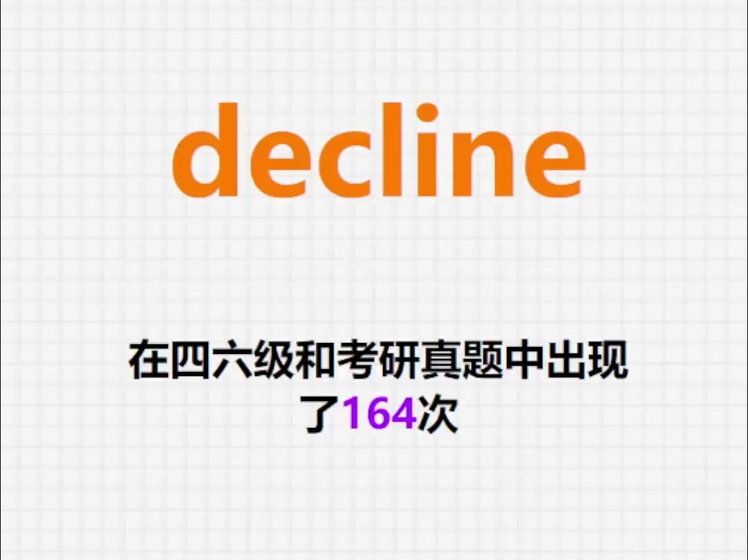 高频单词:decline哔哩哔哩bilibili