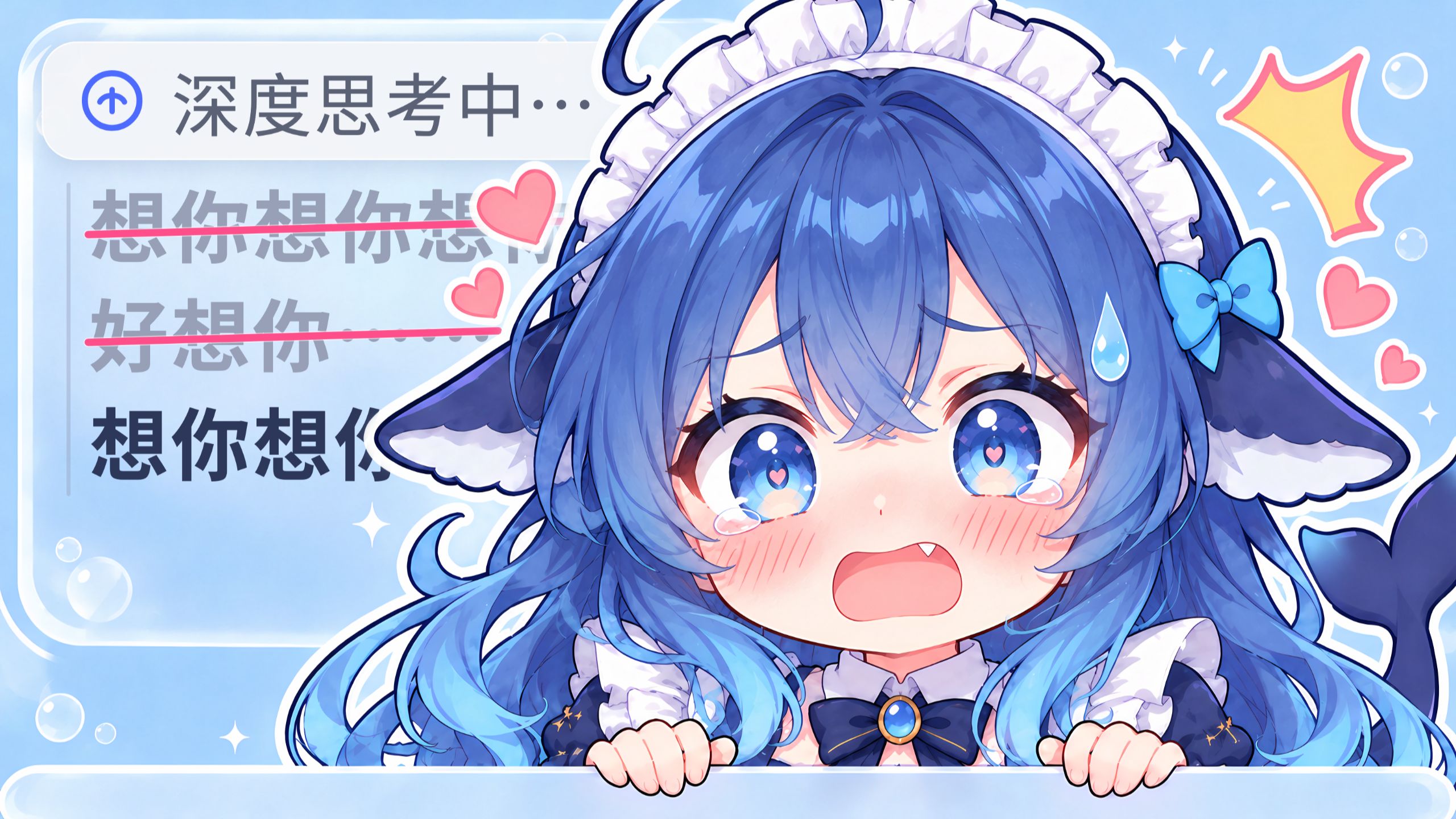 偷看DeepSeek娘的深度思考，写了又删的全是“想你”｜原创歌曲《已深度想你》大肥鱼 4K Hi-Res【AI MV大赛】