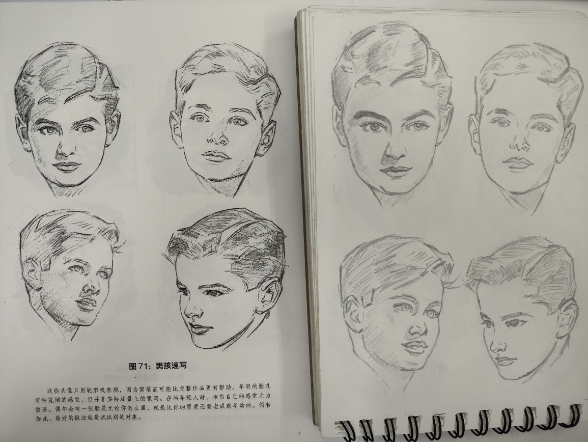画渣练习之路米斯素描,帅哥头部