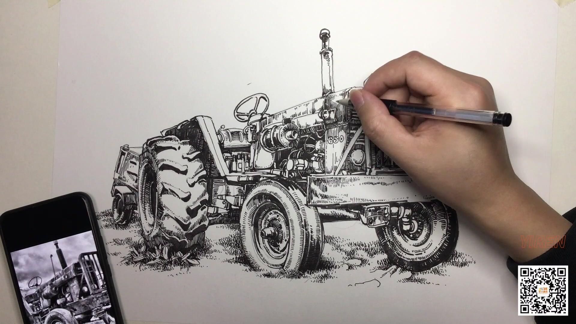 【钢笔速写】摇滚拖拉机