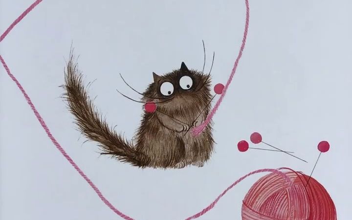 晚安绘本分享 《织毛线的猫》