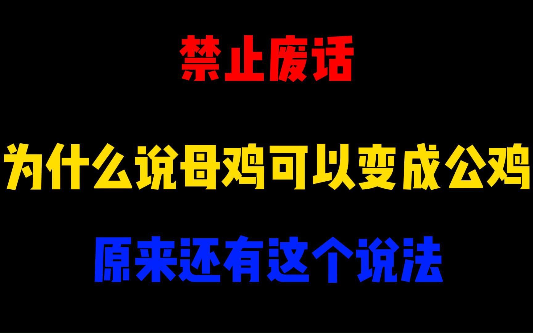 禁止废话:为什么说母鸡可以变成公鸡?原来还有这个说法哔哩哔哩bilibili