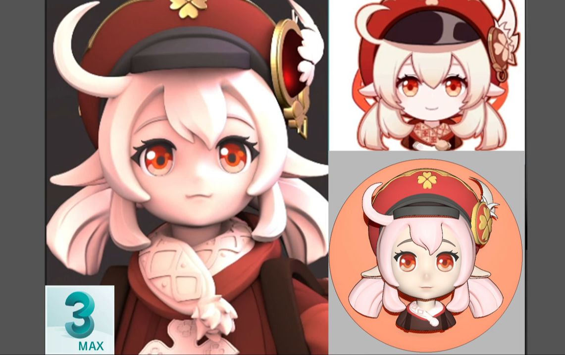 【zbrush可莉教程】超适合新手的建模教程-原神可莉徽章