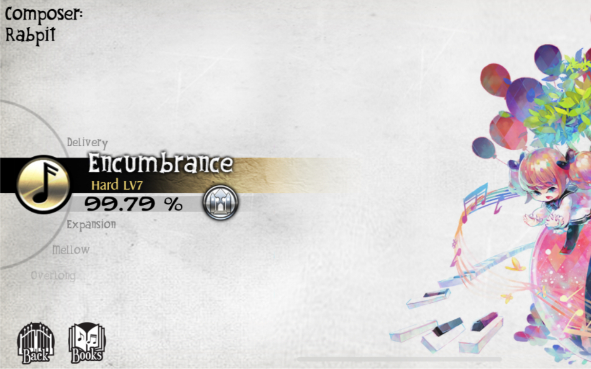 deemo-encumbrance hard lv7 full combo