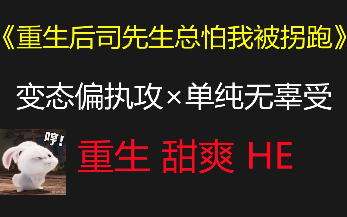 [图]【原耽推文】变态偏执攻×单纯无辜受——《重生后司先生总怕我被拐跑》：大美人的赎罪之路