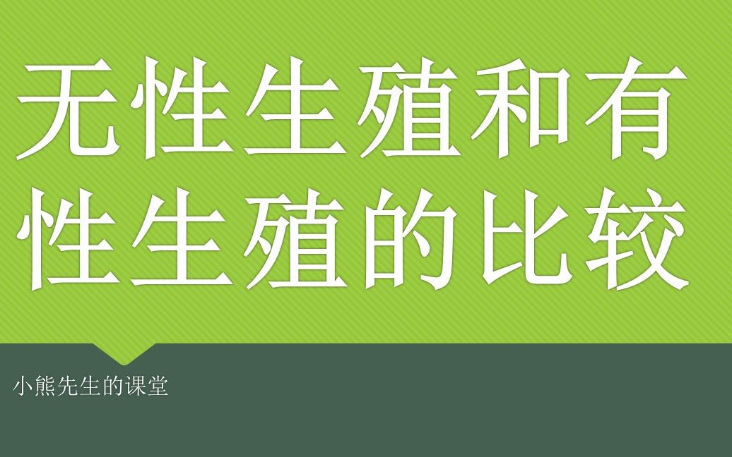 [图]【小熊先生的课堂】【中学生物】无性生殖和有性生殖的比较