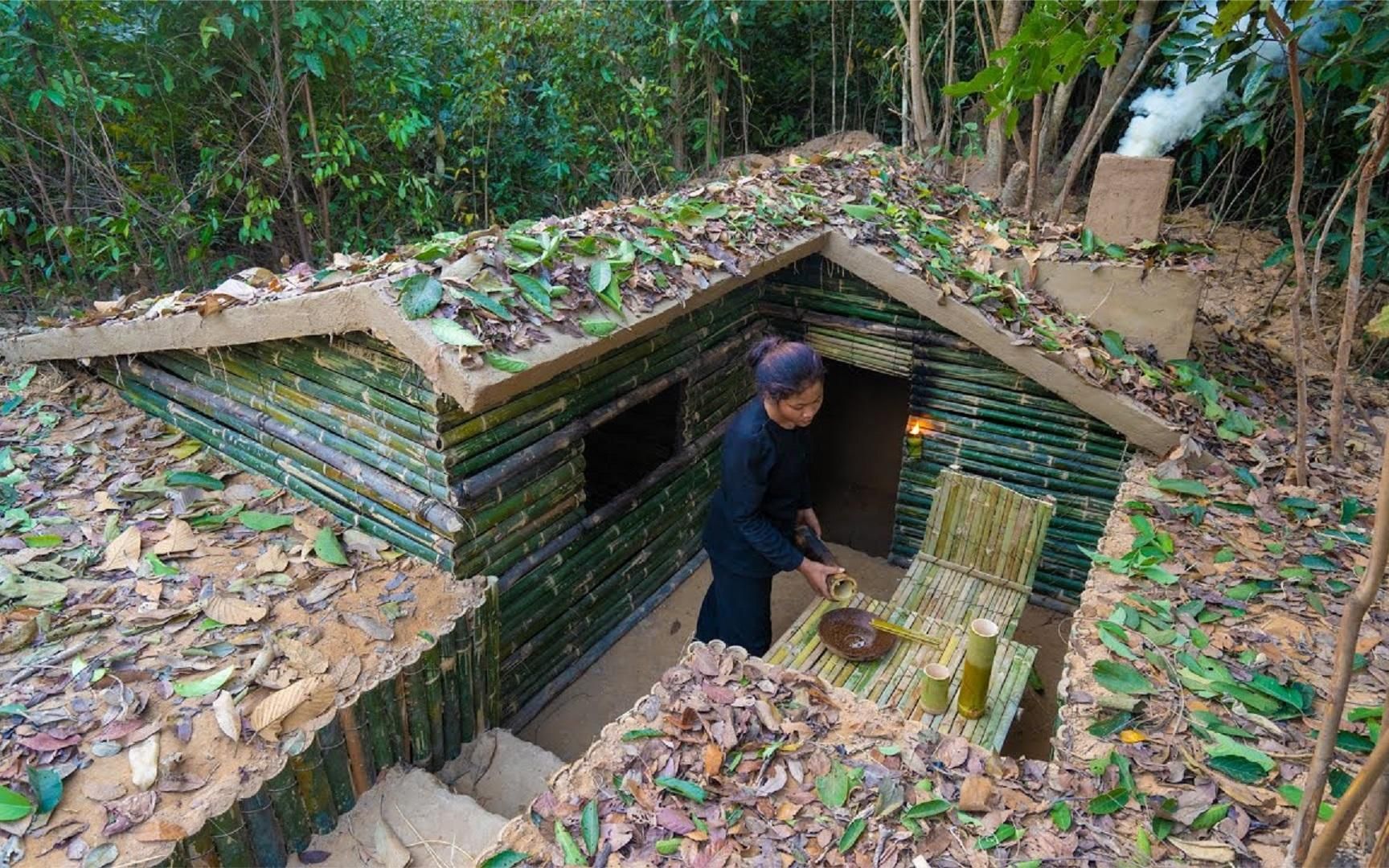 [图]小姐姐不想结婚，索性躲进大山独自生活，每天住地下冬暖夏凉！