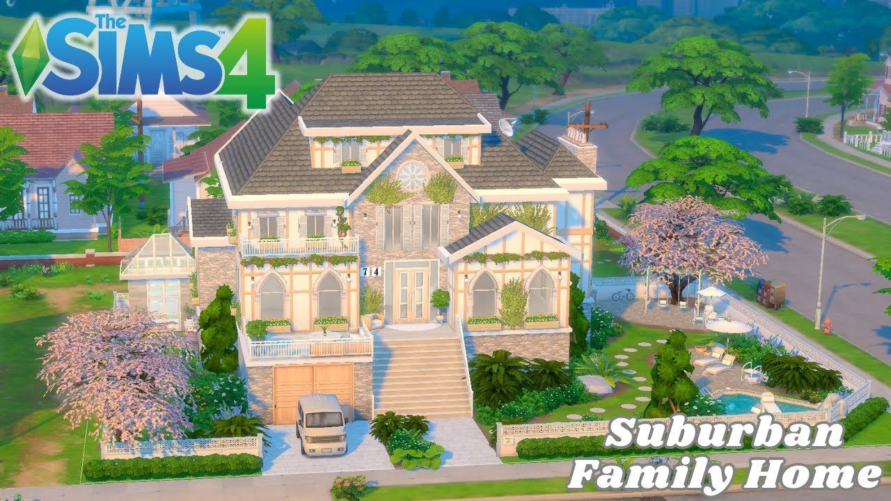 模拟人生4速建搬运:郊区家庭住宅suburban family home | the sims 4