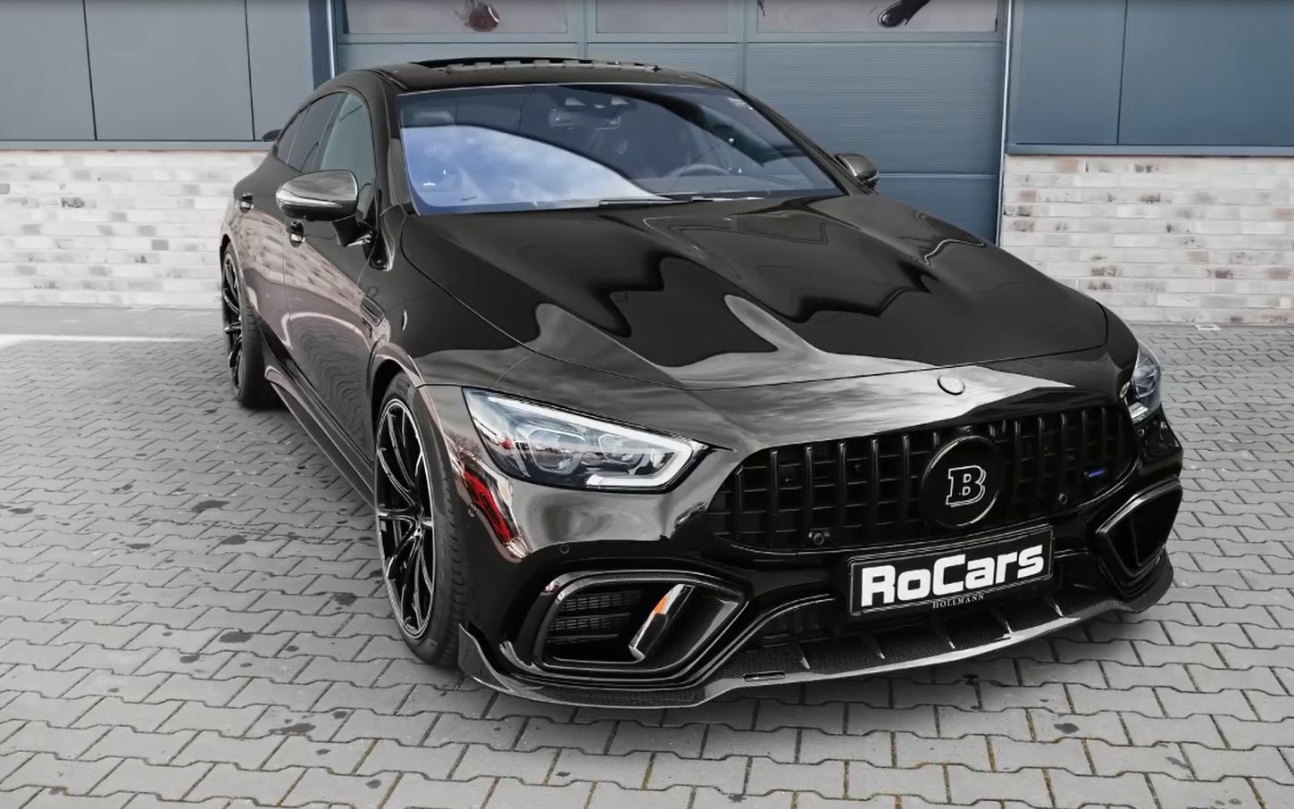 奔驰gt50/53/63改装巴博斯碳纤维前唇搭配尾翼上车,霸气黑武士,霸气!