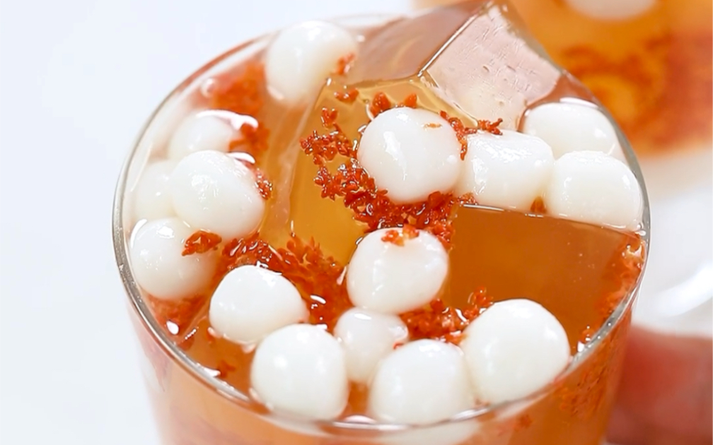 酒酿圆子桂花乌龙茶冻,这杯冰汤圆谁能拒绝