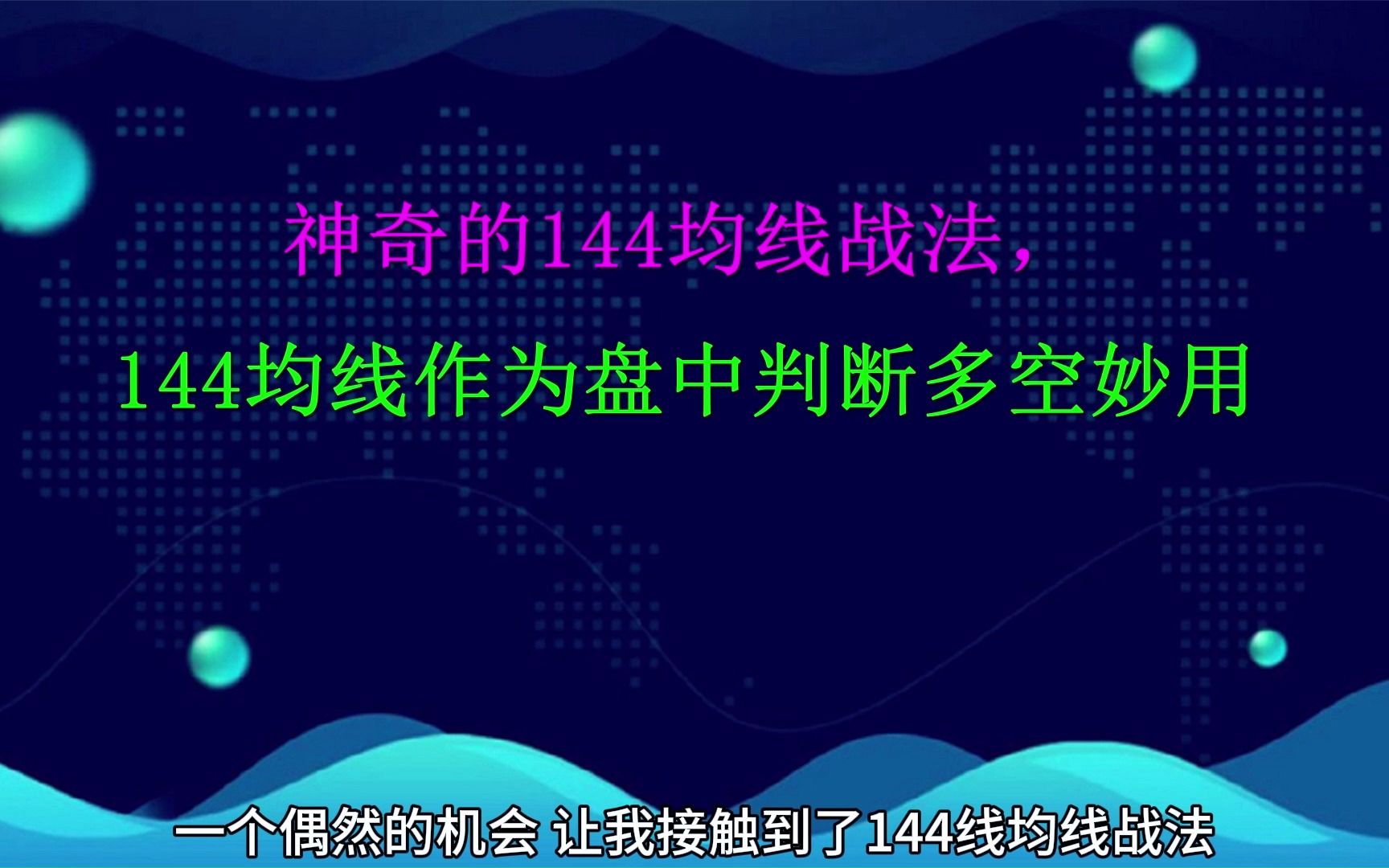 [图]神奇的144均线战法，144均线作为盘中判断多空妙用