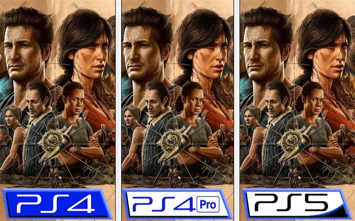 [图]《神秘海域：盗贼遗产合集》 PS4 vs PS4 Pro vs PS5 游戏画面对比+帧数对比 4K 60帧视频