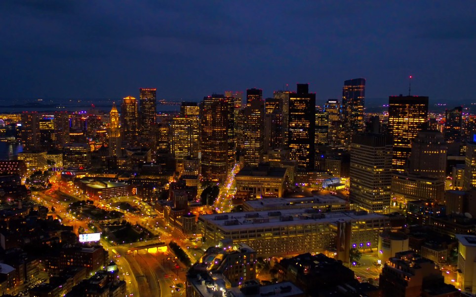 (4k航拍)美国马萨诸塞州首府——波士顿