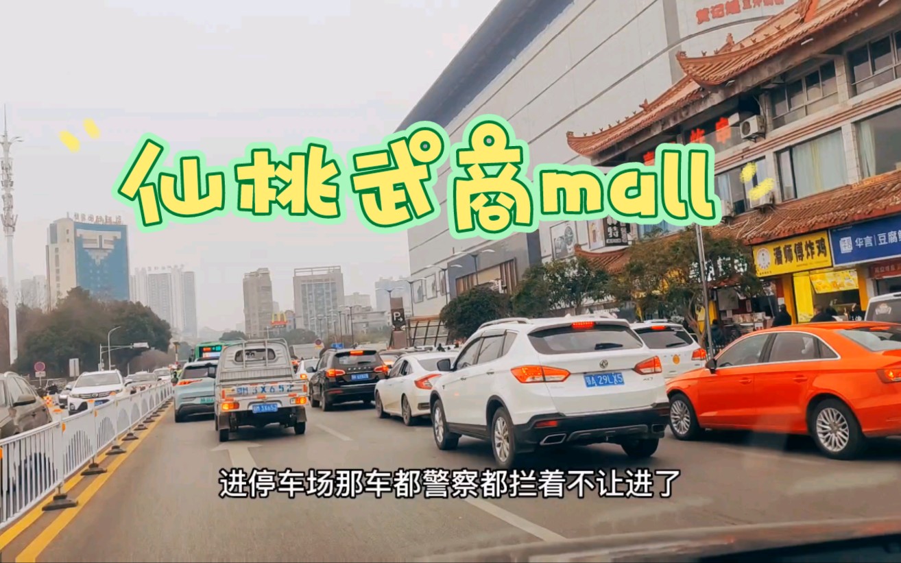 仙桃武商mall真热闹,门口堵车,无法开进去了!只能作罢哔哩哔哩bilibili