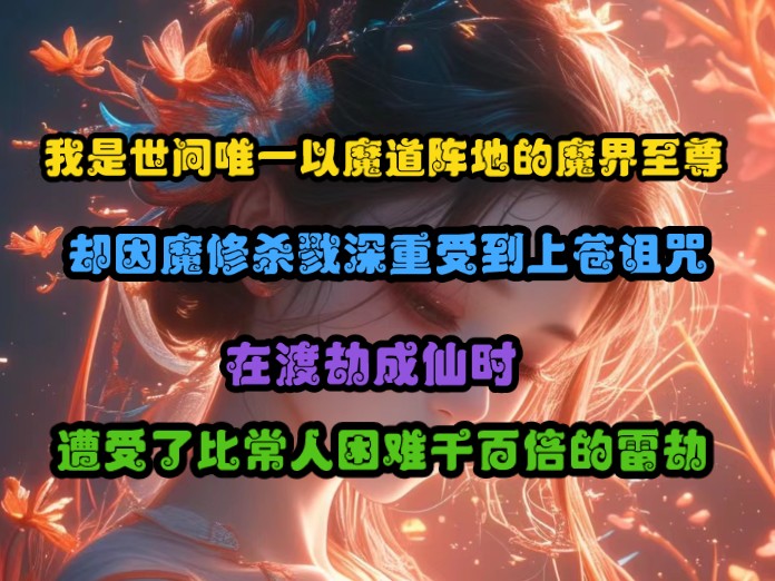 [图]我是世间唯一以魔道阵地的魔界至尊，却因魔修杀戮深重受到上苍诅咒，在渡劫成仙时，遭受了比常人困难千百倍的雷劫。