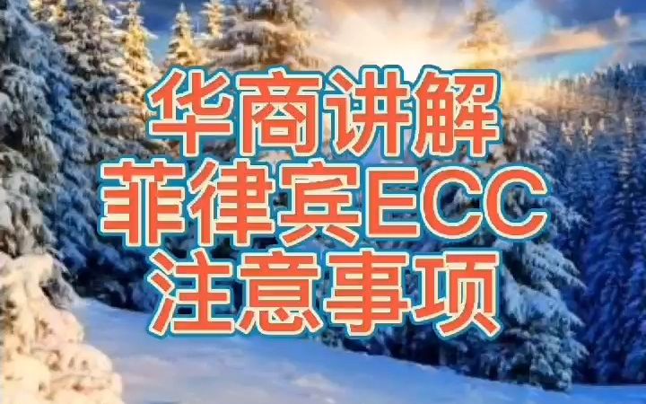 菲律宾ECC注意事项哔哩哔哩bilibili