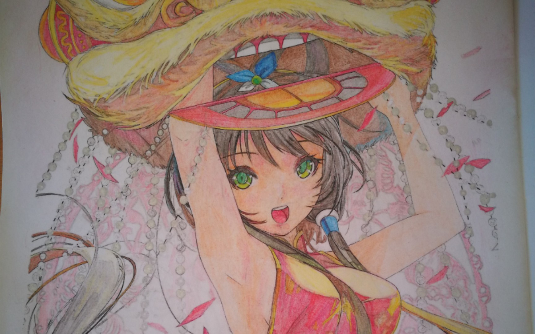 [彩铅]天依舞狮 藜汭