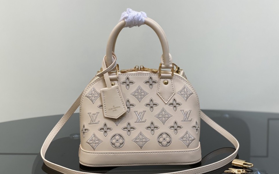 lv 米白刺绣 贝壳包 真假对比视频】