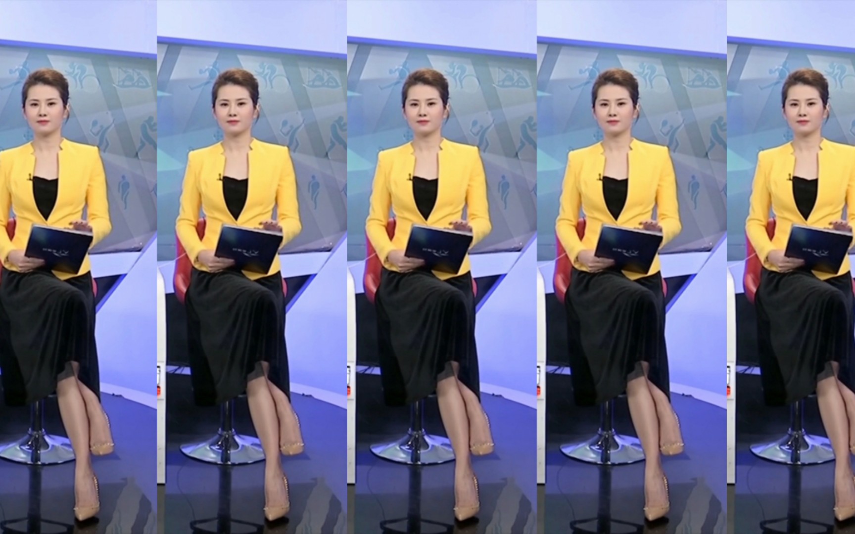 张可盈惹火身材配cl铆钉高跟鞋主持体育世界_哔哩哔哩_bilibili