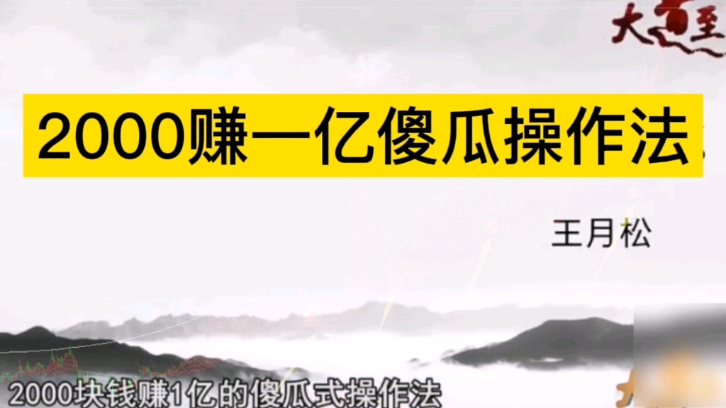 期货天才王月松;2000赚一个亿的傻瓜操作法,他是怎么做到的?哔哩哔哩bilibili