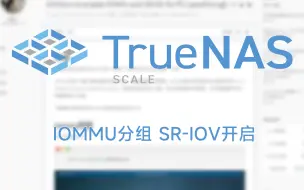 Download Video: TrueNAS SCALE开启iommu分组，PCIe直通，开启网卡SR-IOV