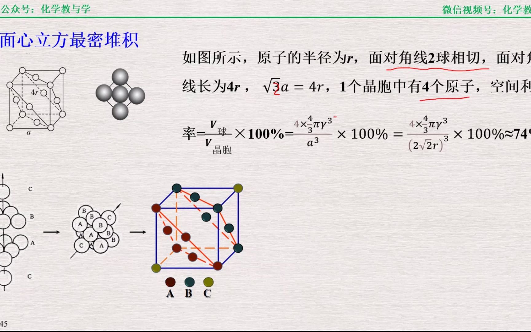 05晶胞中空间利用率的计算哔哩哔哩bilibili