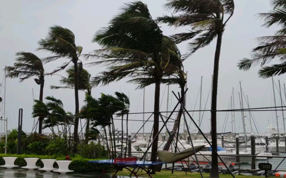 台风来时的海边