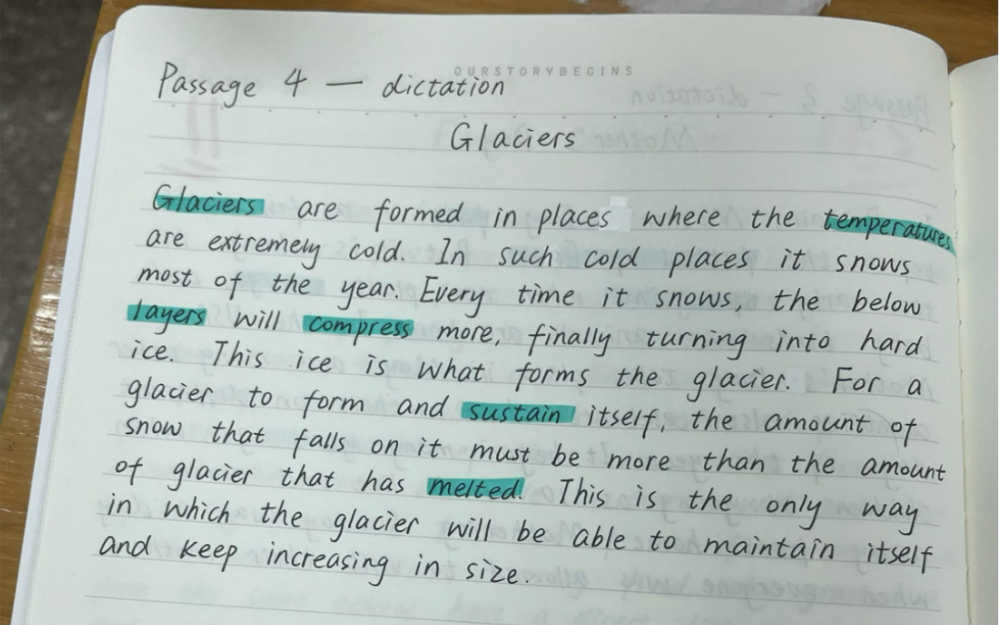 【英语视听说】dictation——passage4——Glaciers哔哩哔哩bilibili