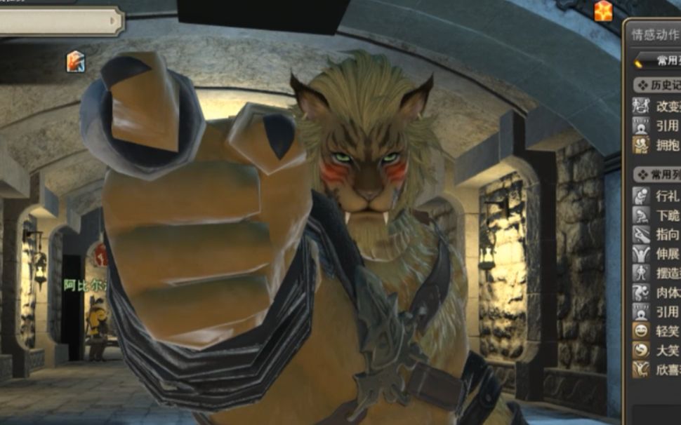 【最终幻想14 狮忆之路】硌狮族初始情感动作展示!