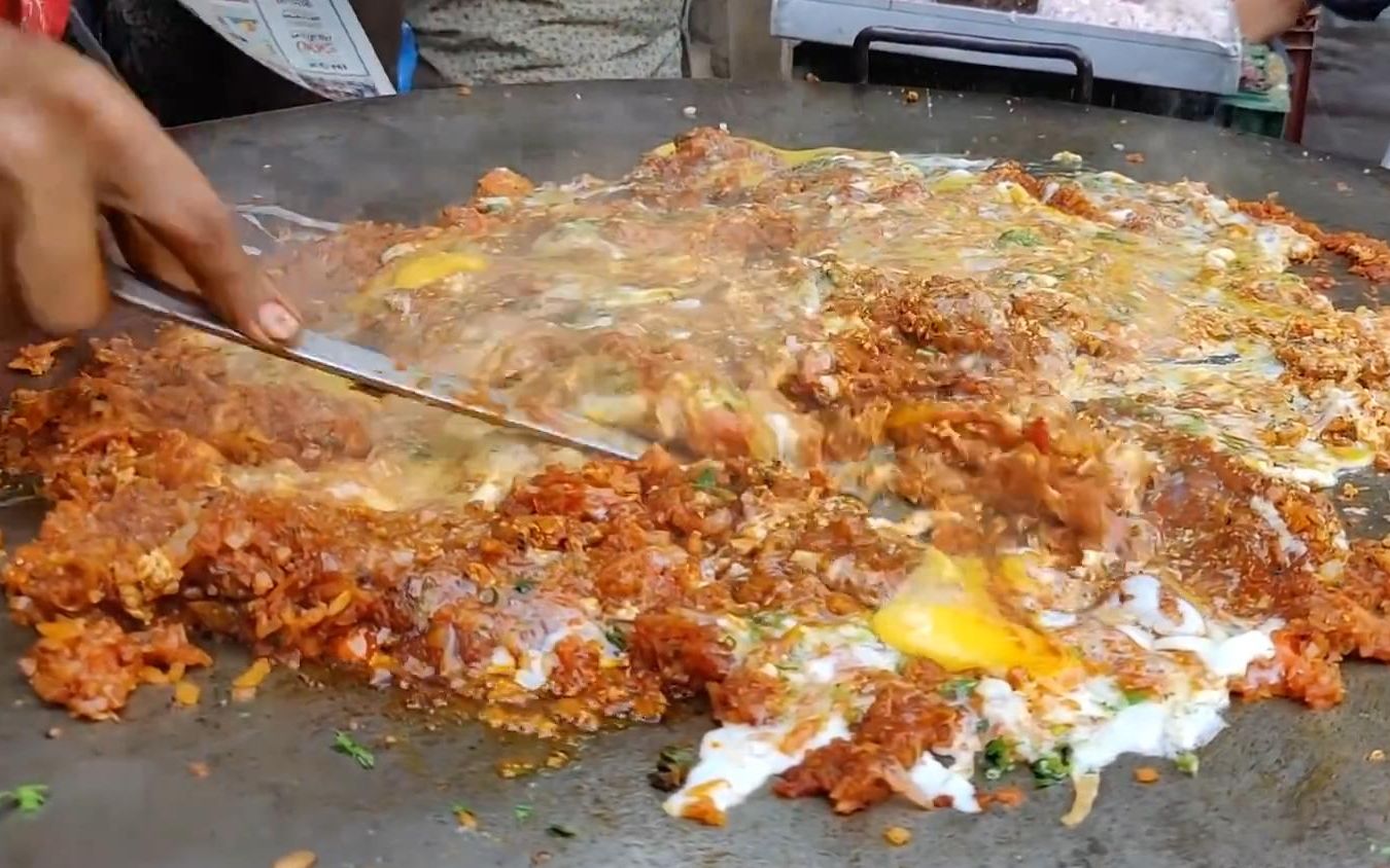 印度阿三开挂刀工之铁板料理!色泽诱人跃跃欲试