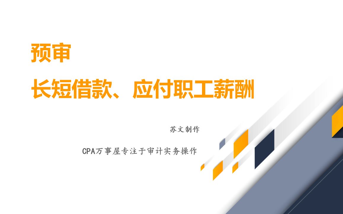 预审怎么办之长短借款、应付职工薪酬、期间费用科目审计哔哩哔哩bilibili