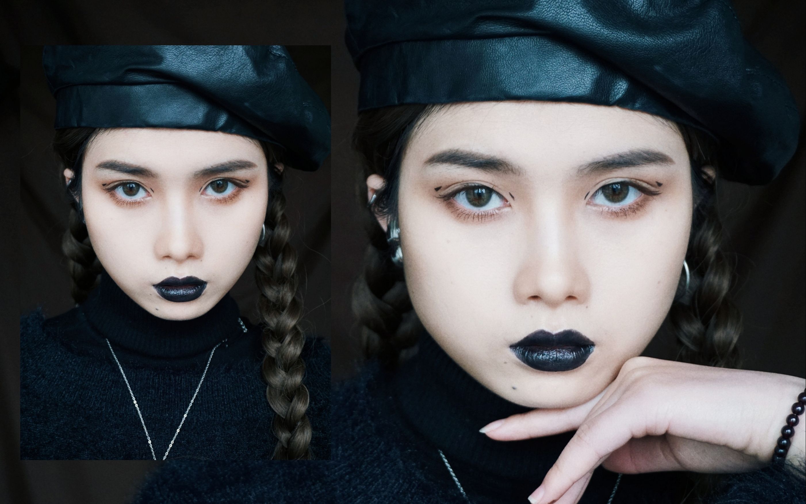 黑唇妆容 | 街头感酷女孩妆容_哔哩哔哩 (゜-゜)つロ 干杯~-bilibili