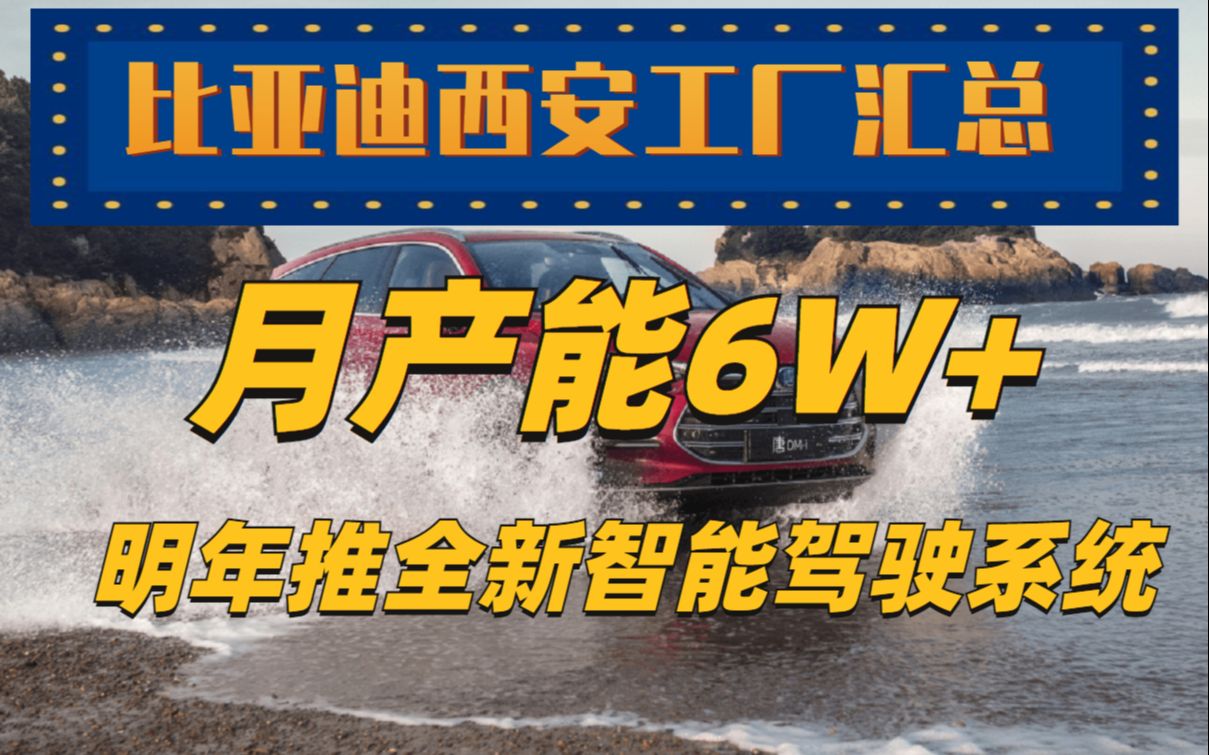 比亚迪西安工厂重磅信息汇总:月产能突破6万+,明年推全新智能驾驶系统哔哩哔哩bilibili