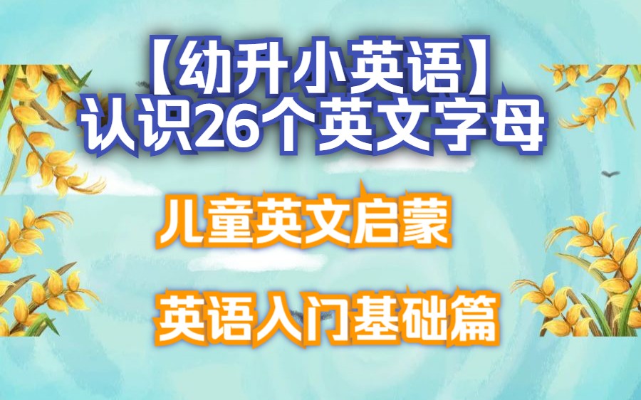 【幼升小英语】认识26个英文字母 儿童英文启蒙 英语入门基础篇哔哩哔哩bilibili