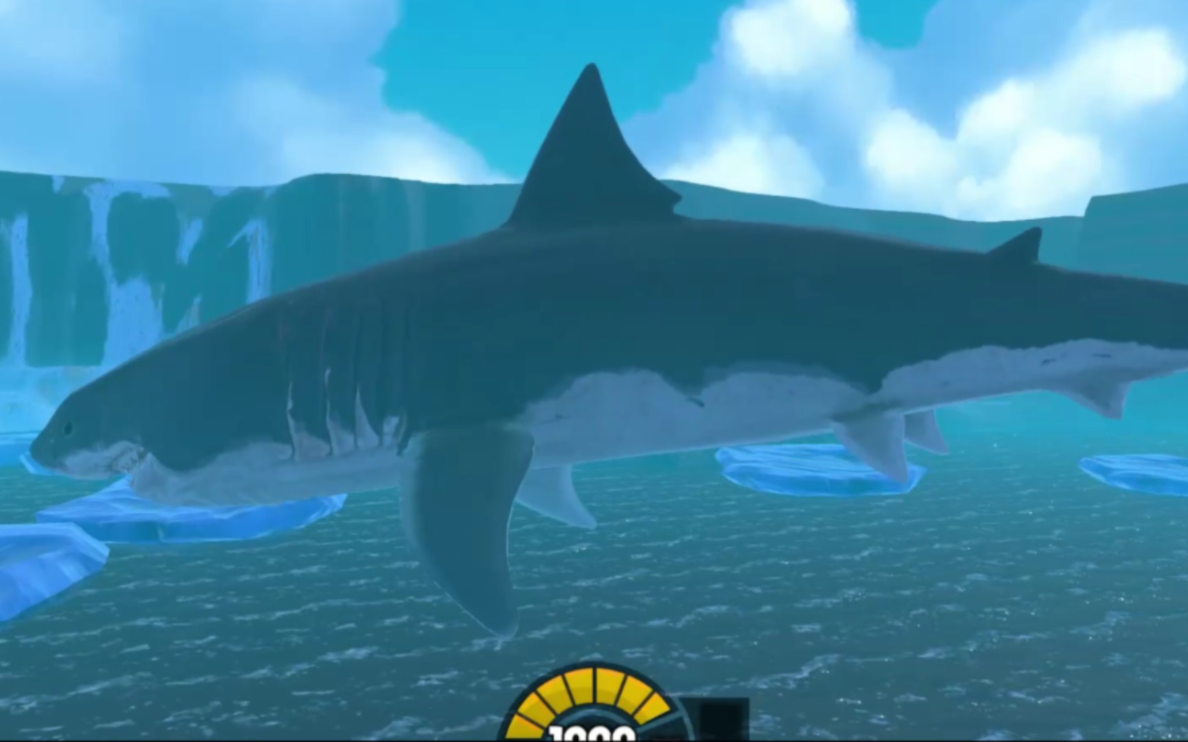 [图]海底大猎杀——大白鲨1000级飞升！现在谁才是巨齿鲨？