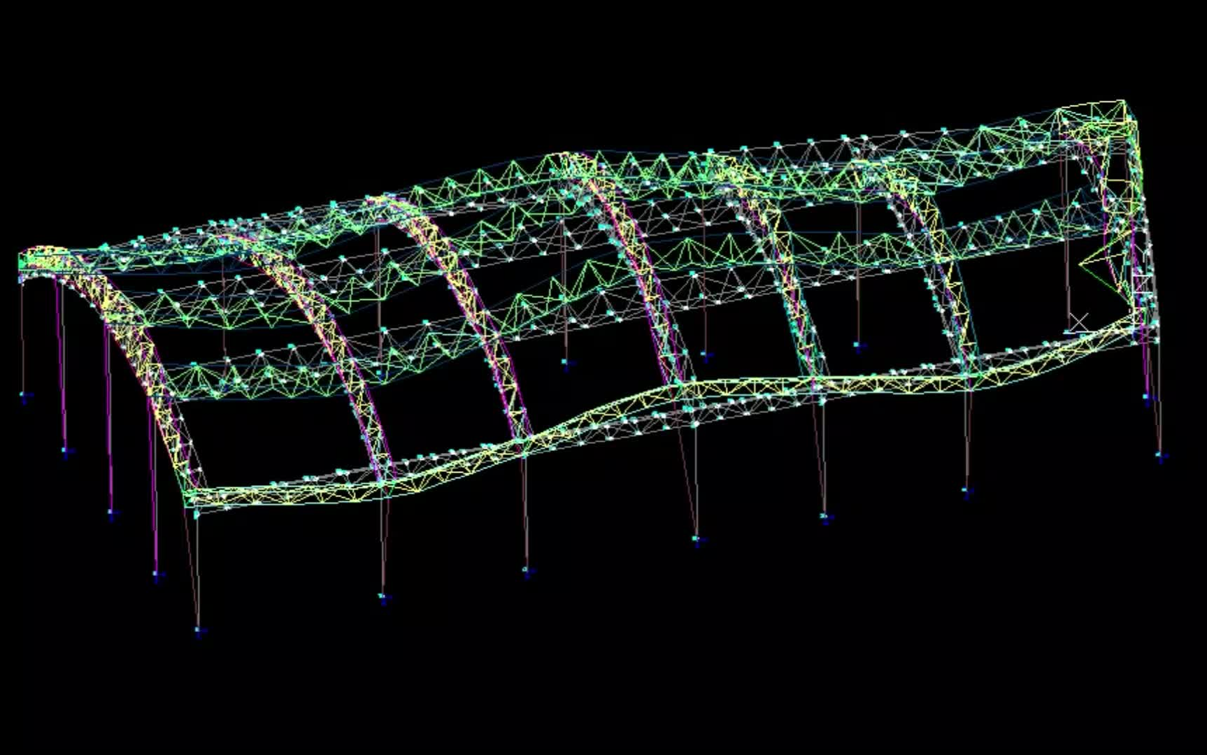 双斜向削角立体正交拱形管桁架哔哩哔哩bilibili