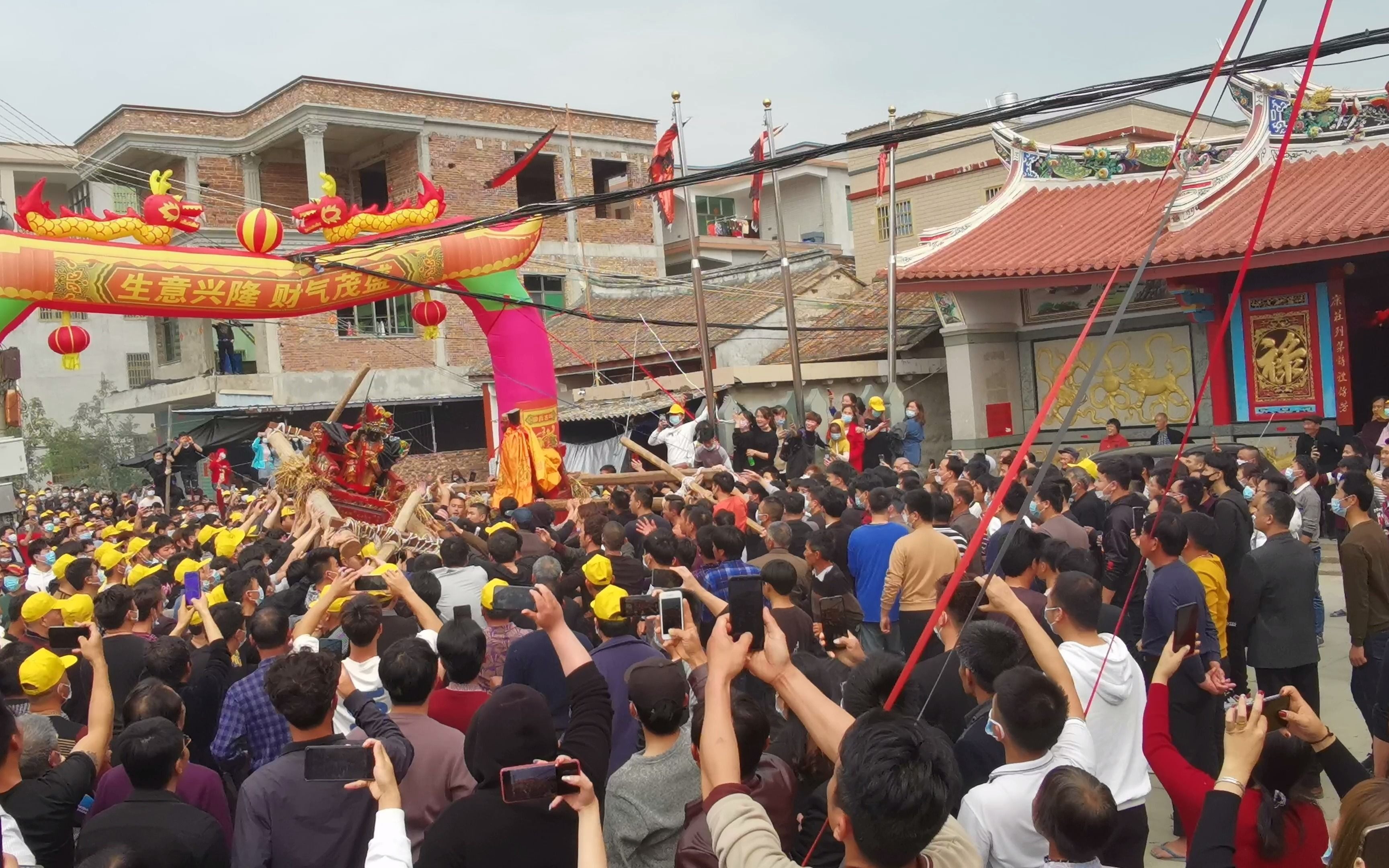 霞美抬神2021竹寺大战江边被阻拦