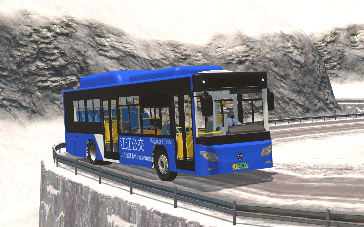 福田bj6105phevca-17行驶在江辽公交y19路(大青山——小青山)