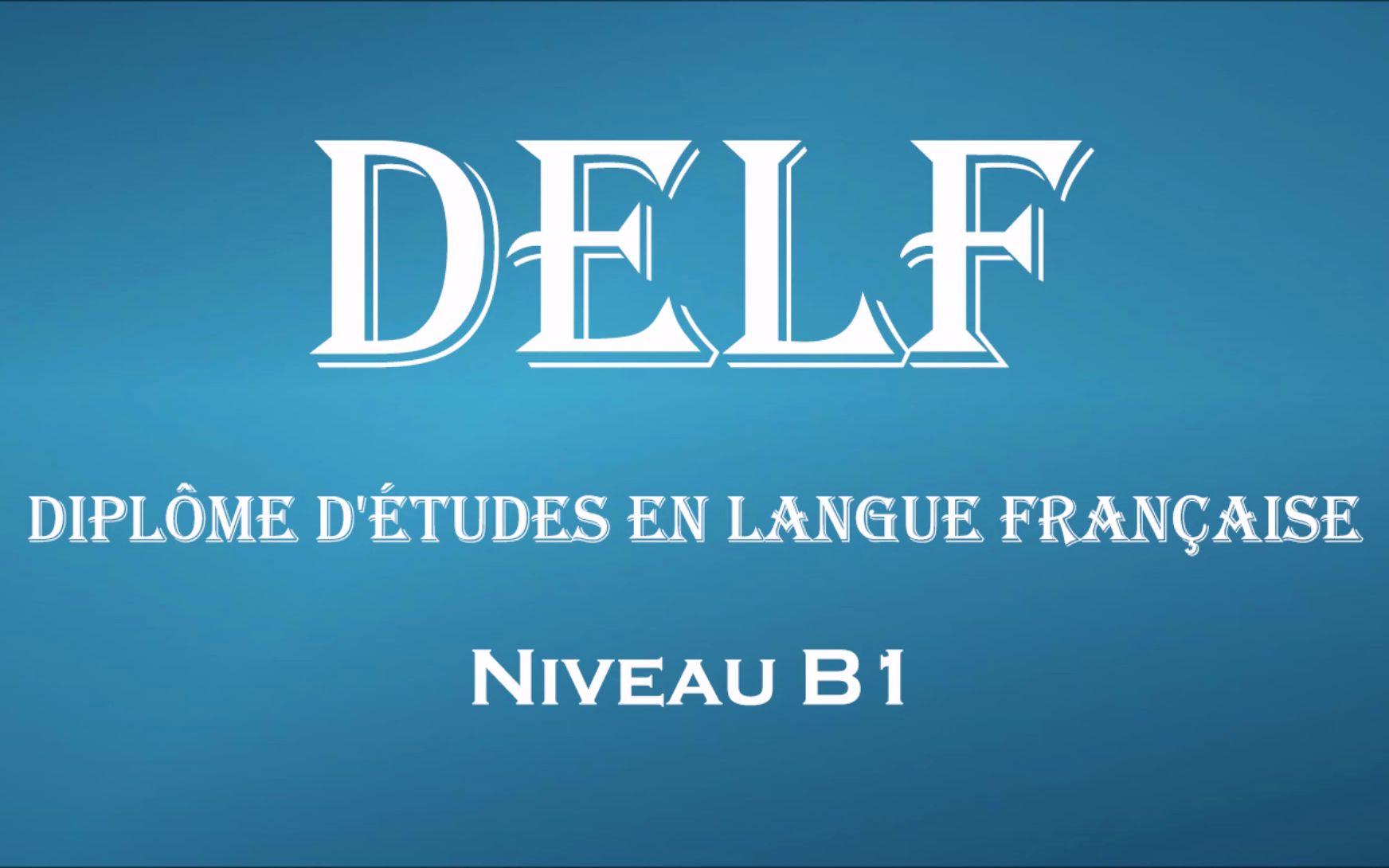 【DELF Blanc】 Niveau B1哔哩哔哩bilibili