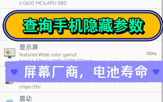 查询手机隐藏参数app,屏幕厂商,电池寿命,传感器等,拒绝虚假宣传!哔哩哔哩bilibili