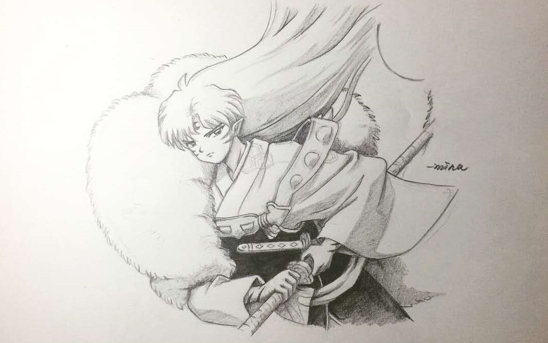 [会画画的美娜]29.画杀生丸_哔哩哔哩 (゜-゜)つロ 干杯~-bilibili