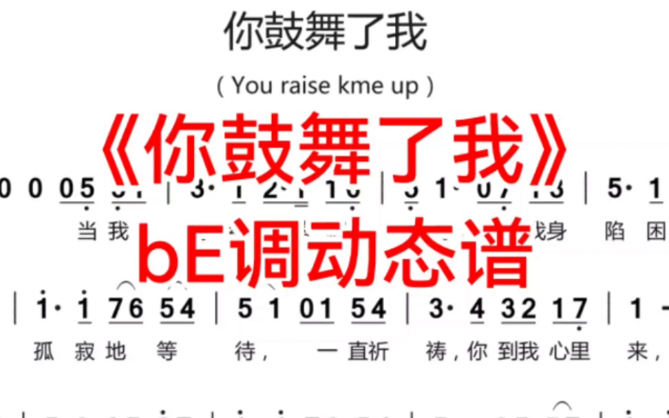 [图]世界名曲《你鼓舞了我》bE调动态伴奏谱
