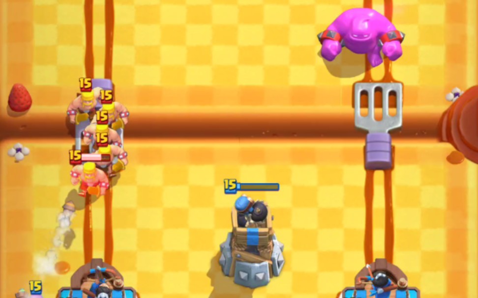 威猛矿工地震野猪vs戈仑水人战斗天使神箭游侠