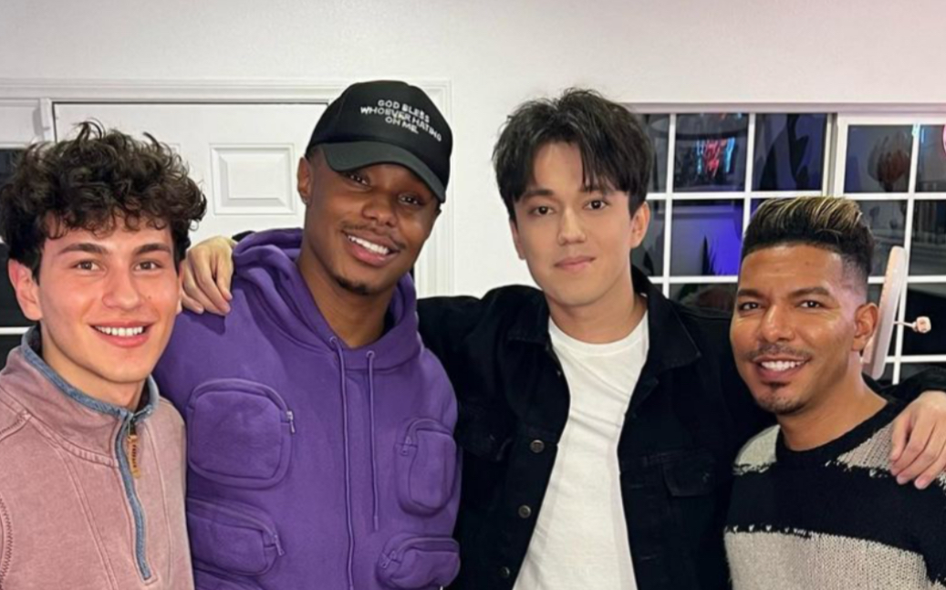 迪玛希和歌手朋友stevie mackey /avery wilson/jessie 在一起2023.2.