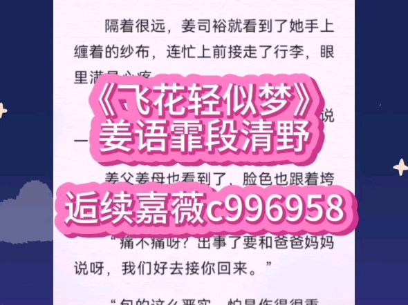 超火小说《飞花轻似梦》姜语霏段清野小说最新完结白月光初恋替身梗虐文痞性桀骜男主x痴心错付女主姜语霏段清野小说后续在线阅读TXT哔哩哔哩bilibili