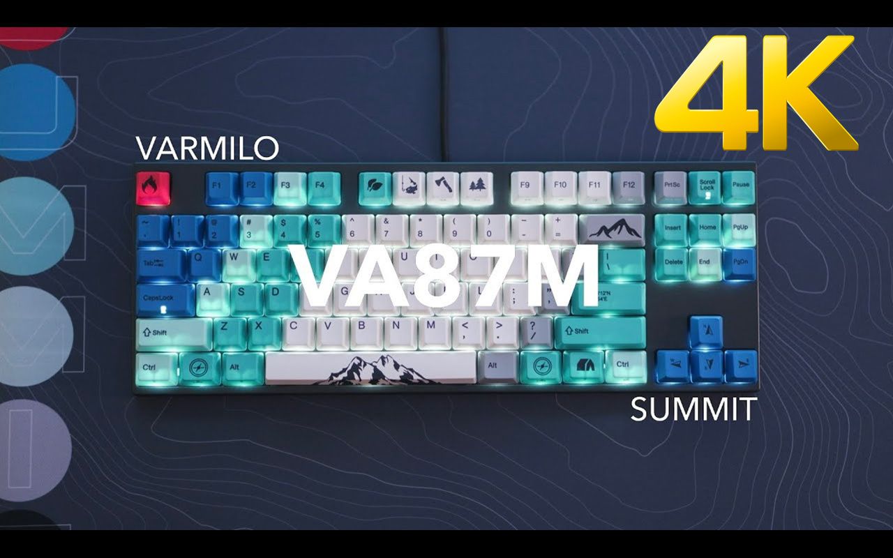 4k阿米洛va87m山巅主题机械键盘开箱cherry红轴打字音3ildcat