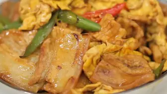 【辣椒鸡蛋炒肉】超级下饭菜，长肥必备。