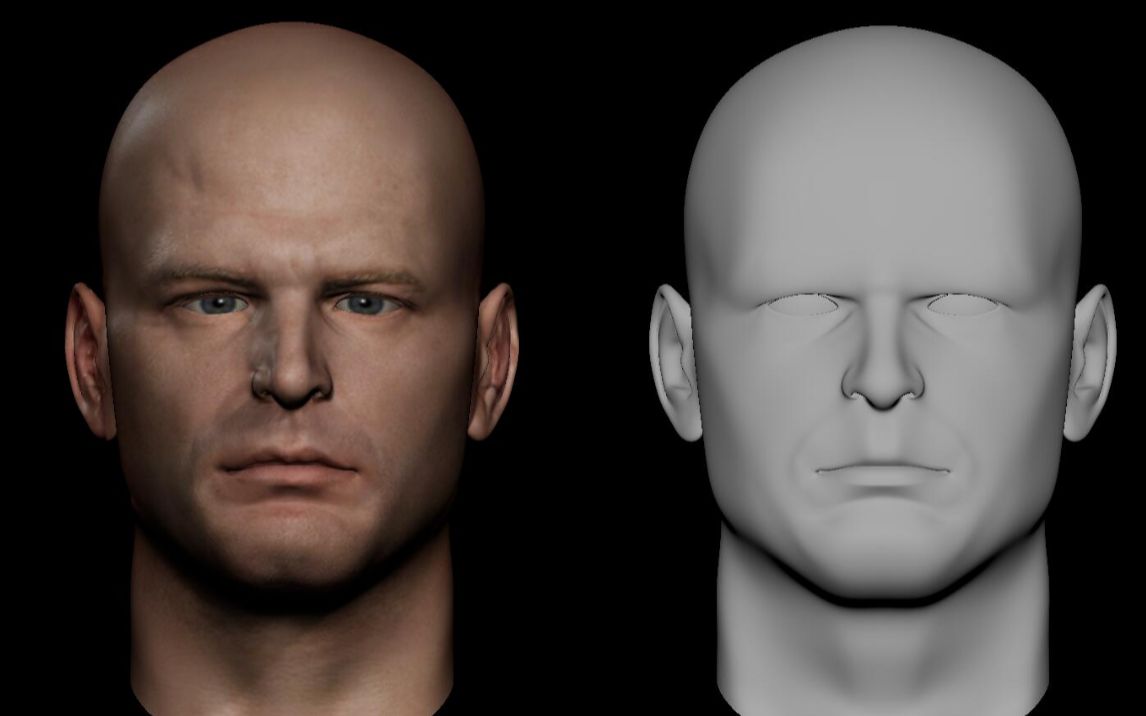 maya人头建模欧美男性角色头部模型制作零基础入门学习案例