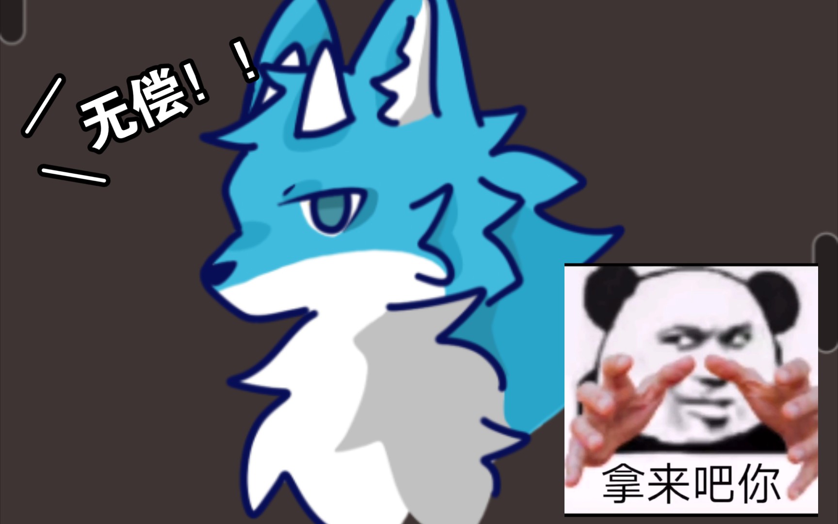 【furry/绘画过程】蓝色的狼狼!是无偿耶!哔哩哔哩bilibili