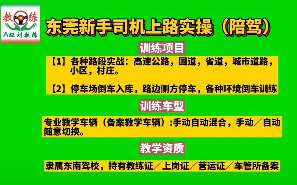 东莞新手上路陪练陪驾 东莞最好的陪教刘教练 如何找汽车陪练?东莞汽车陪驾 新手司机上路实操哔哩哔哩bilibili